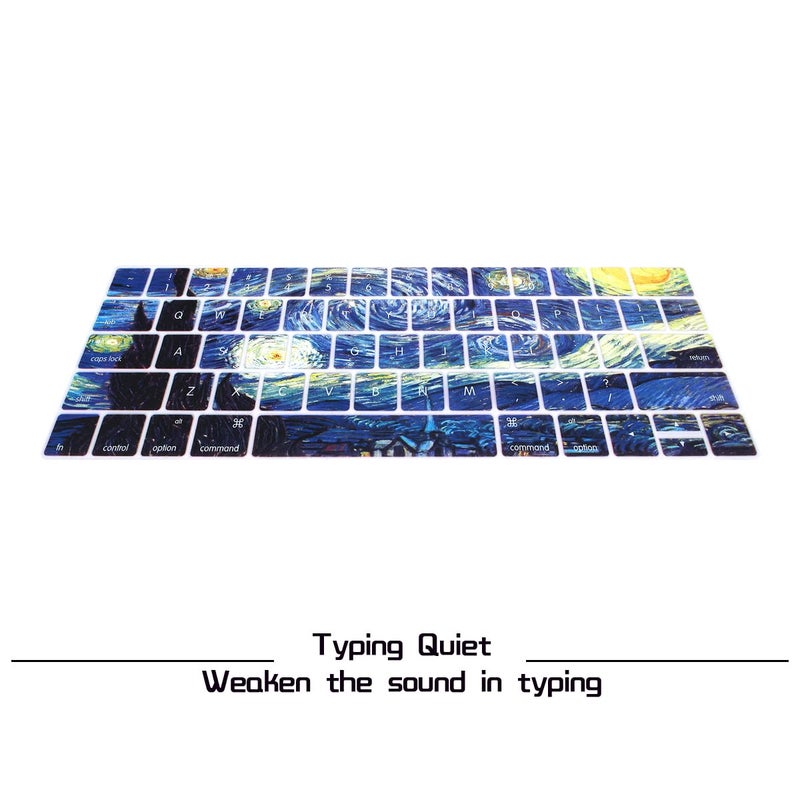 HRH Silicone Keyboard Cover for MacBook Pro with Touch Bar 13 Inch and 15 Inch (A2159/A1989/A1706,A1990/A1707) 2019 2018 2016 2017 Release,Starry Night - Image 2